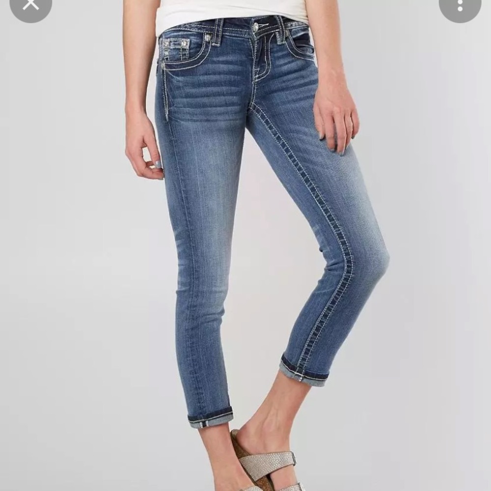 Miss Me Blue Cropped Ankle Skinny Jeans